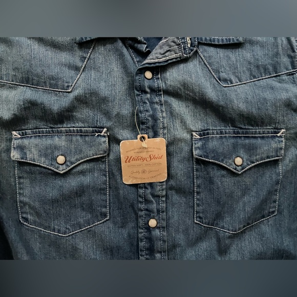 NEW Sonoma Denim Jean Button Down ombré Shirt S - Picture 7 of 8